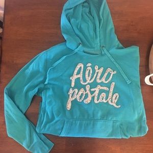 Aeropostale Blue Fall Hoodie with Sparkle Letters
